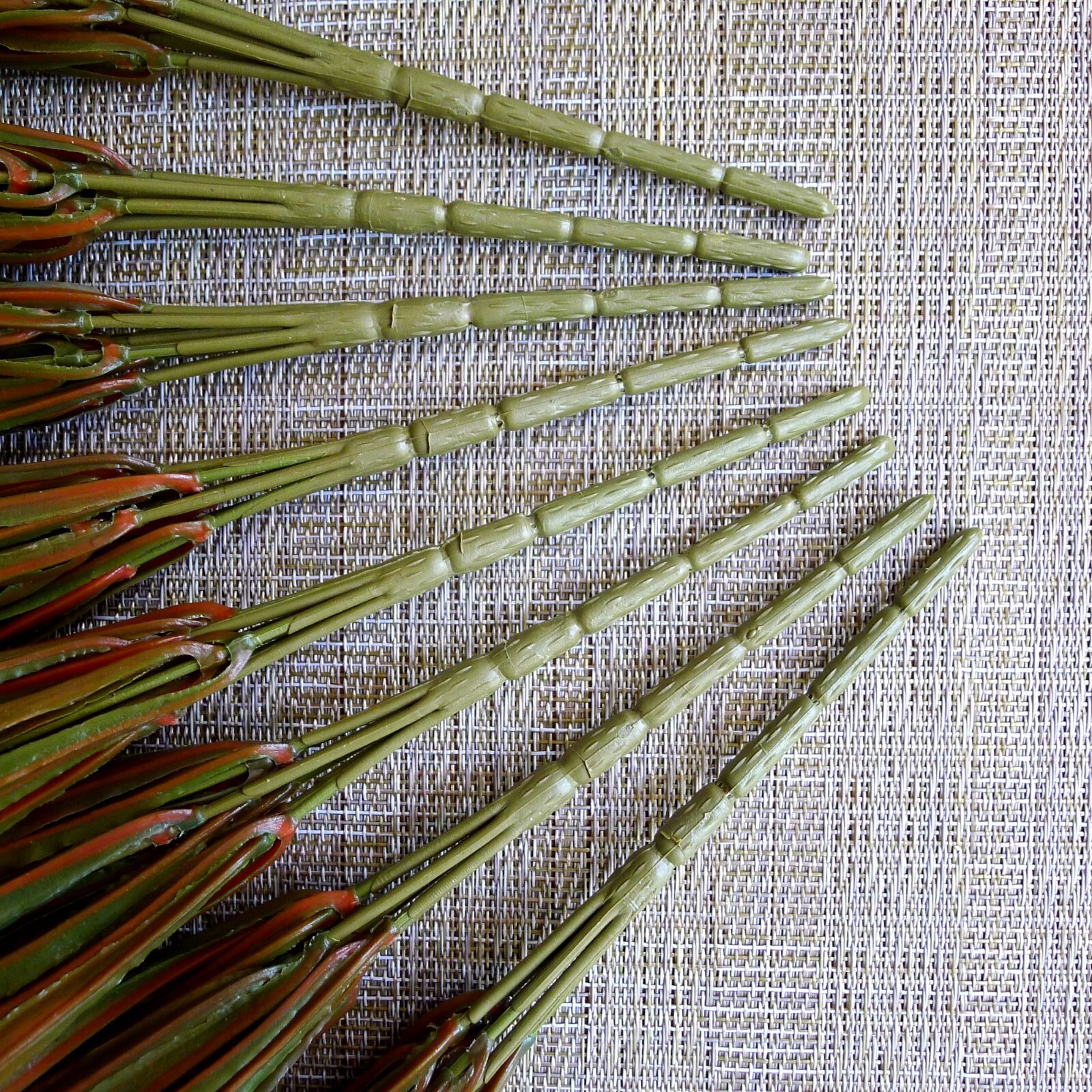 8 Faux Monkey Grass Bunches Bright Neon Orange Outdoor UV Resistant Fall Decor