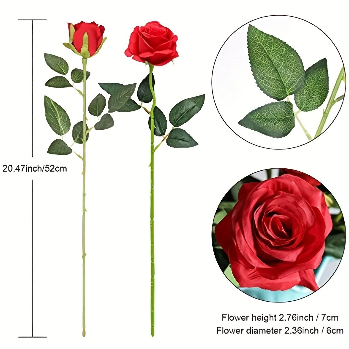 12PCS Artificial Rose Bouquet Realistic Silk Flowers Home Wedding Decor