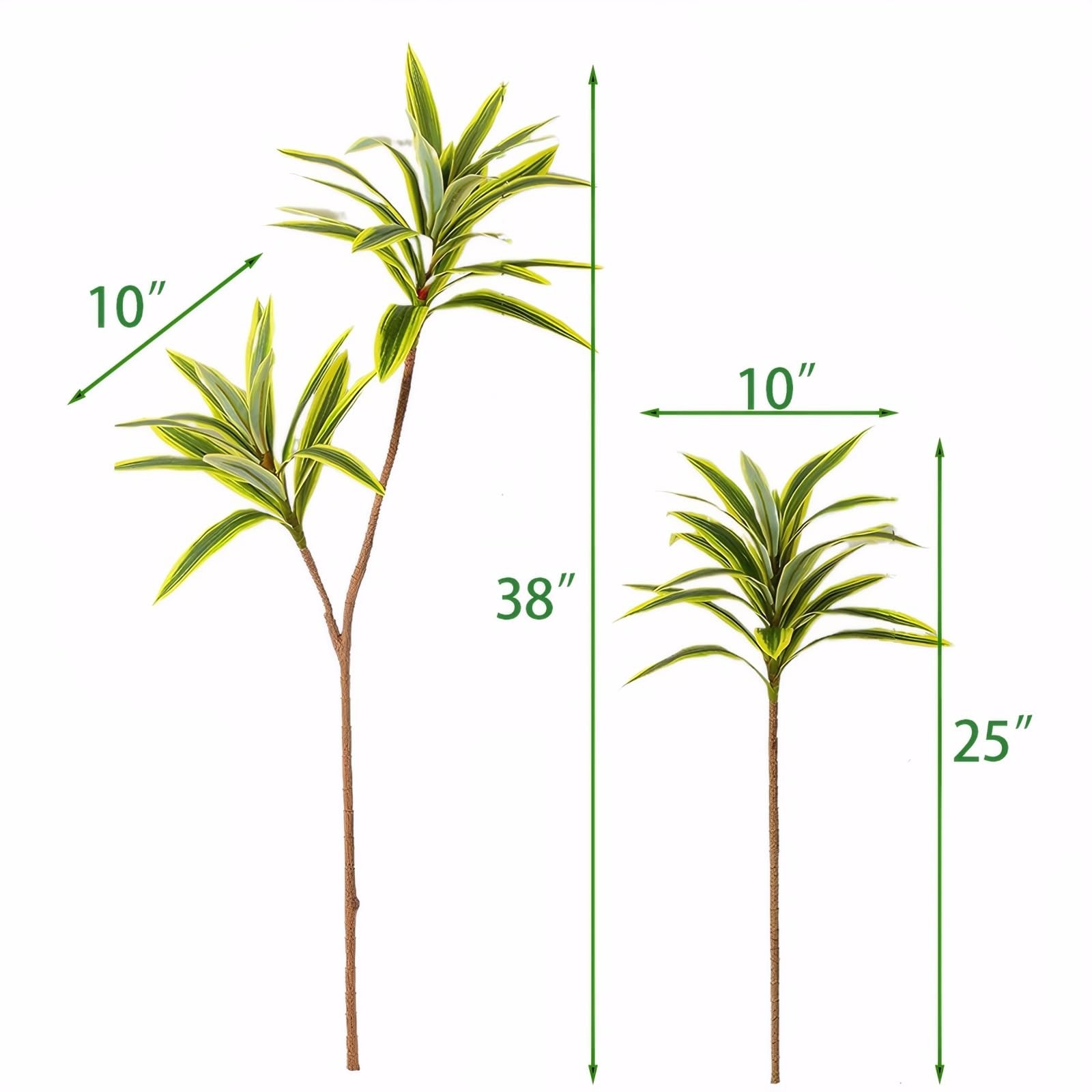 2pcs Artificial Cordyline 38″ Long Stem Fake Dracaena Spider Plants for Tall …