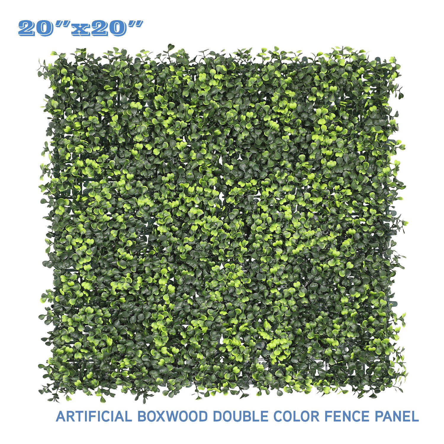 20″ Artificial Faux Boxwood Leaf Fence Panel With Back Home Wall Decor Grass Mat