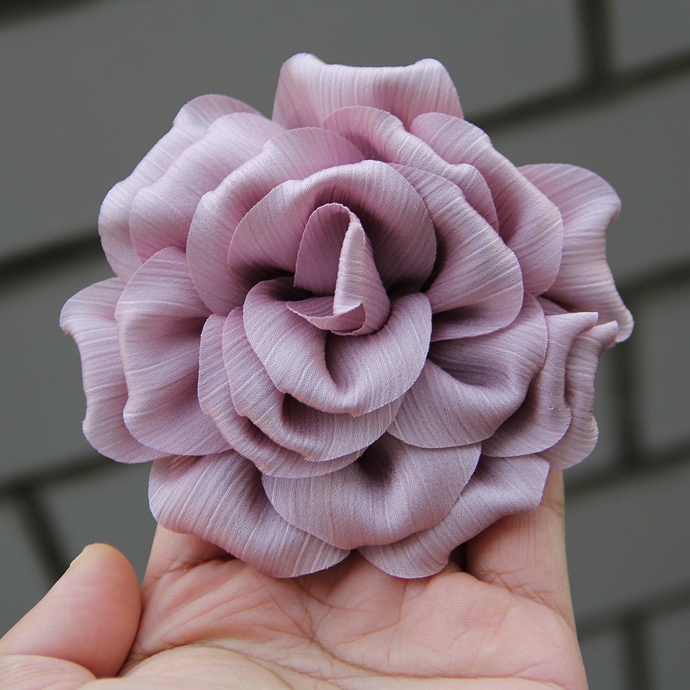 10cm Fashion Handmade Fabric Rose Flower for Women Accessories Wedding Party