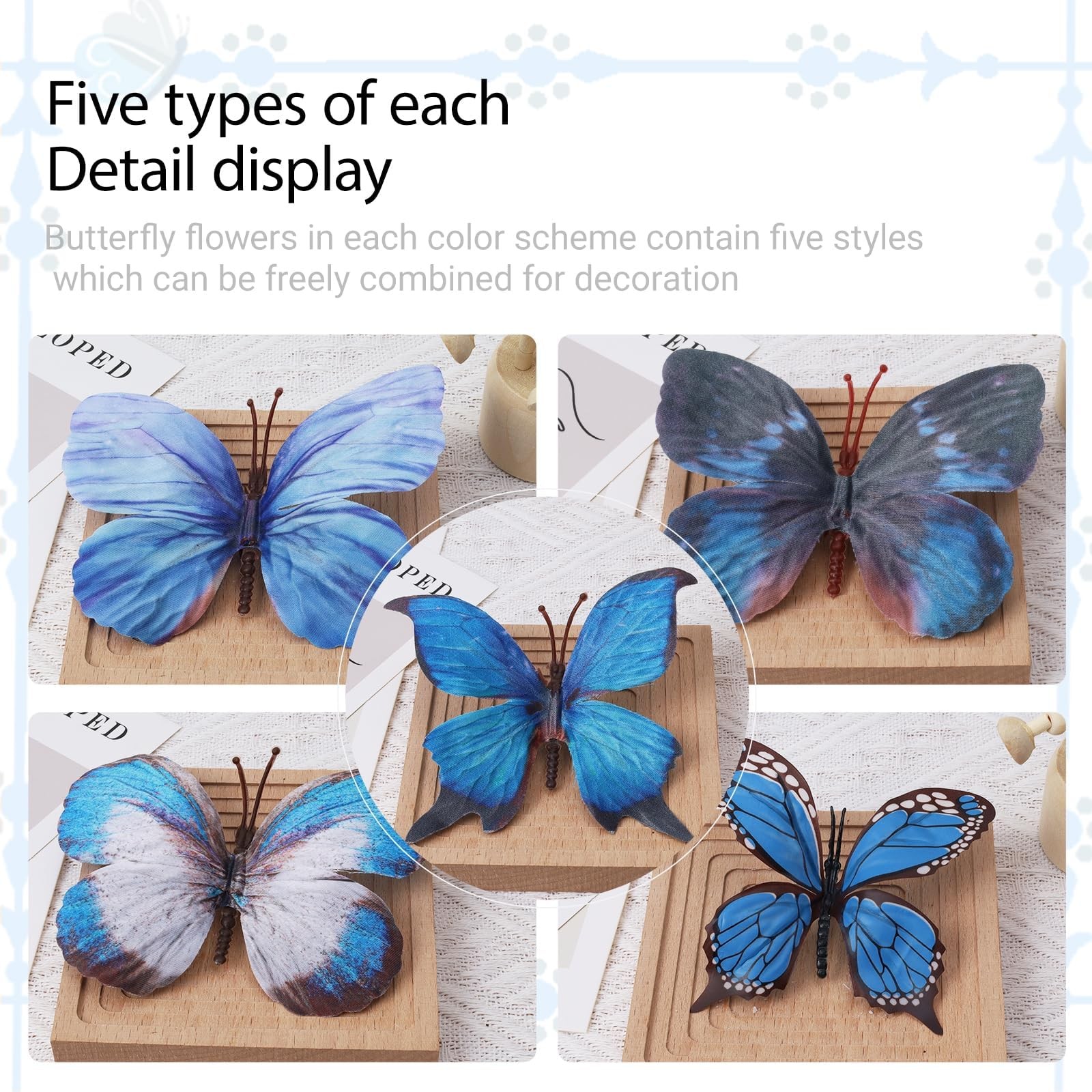 5 Pcs DIY Butterfly Decorations 5 Butterfly Branches with 30 Fake Butterflies…