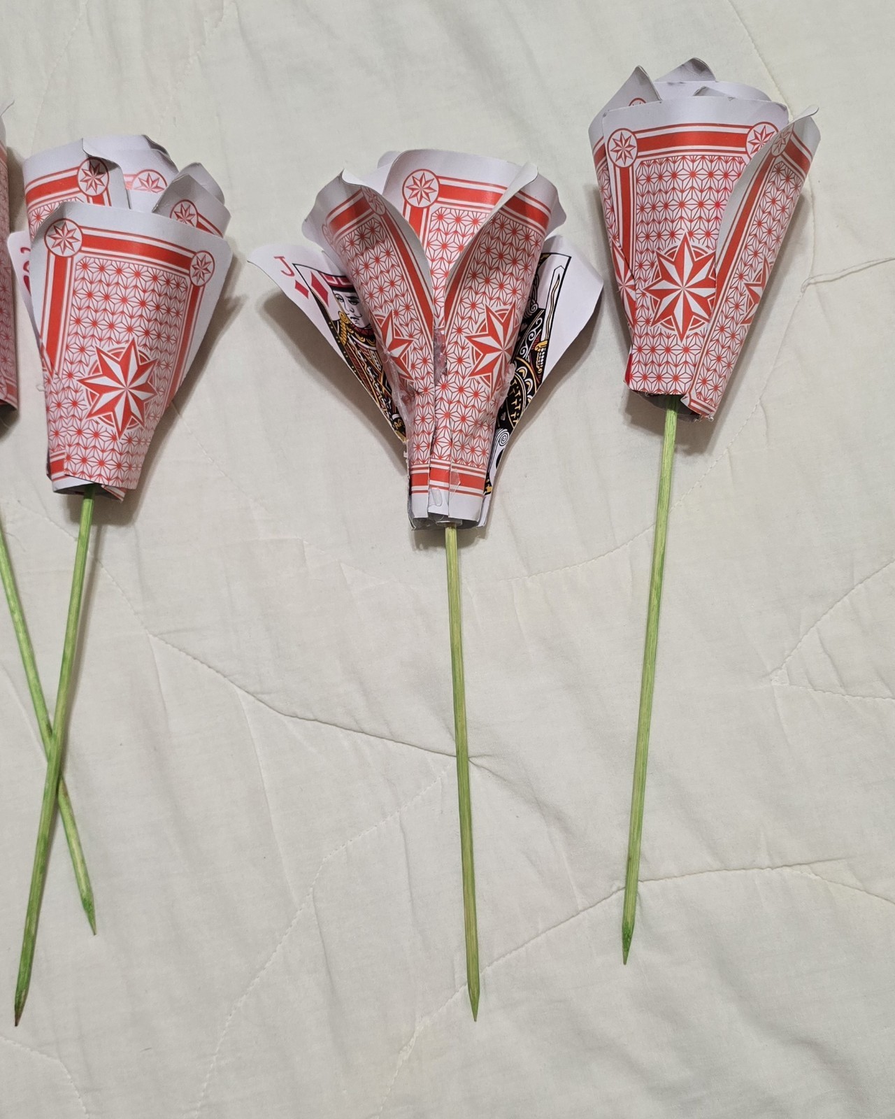 5 Glossy Flower Bouquet Playing Card Floral Arrangement Las Vegas Casino Roses