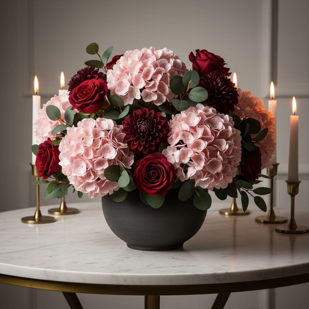 Blush Pink Hydrangea Stem Faux Flower 16 Inch Artificial Hydrangea Bloom 6 Inch