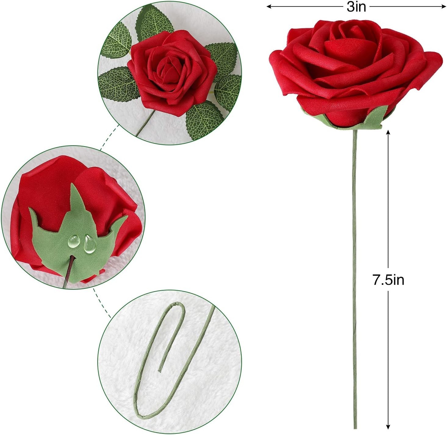 Versatile 25PCS Dark Red Foam Roses – Fuss-Free Decorations for All Occasions