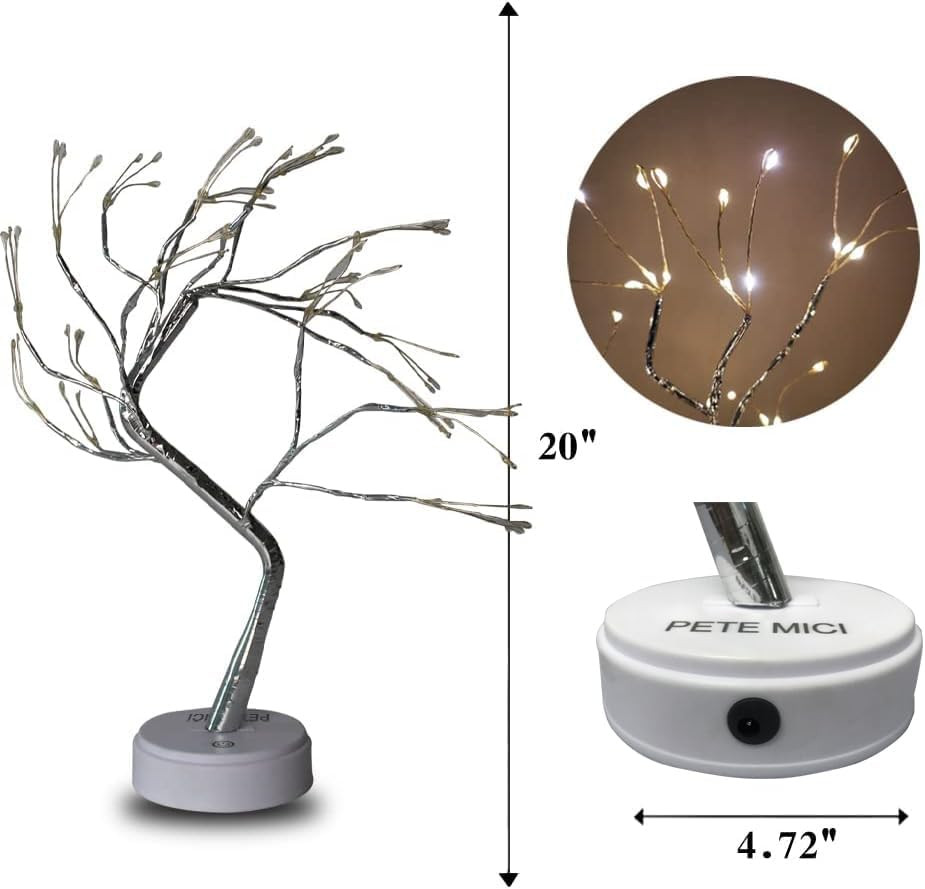 108 LED Tabletop Bonsai Tree Light, 8 Modes 20’’ Warm White Artificial Fairy Lig