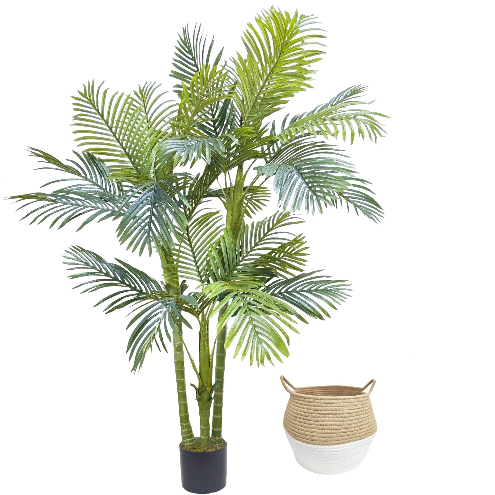 Warmplants Artificial Palm Tree 6ft Fake Plant Woven Basket PALM6B