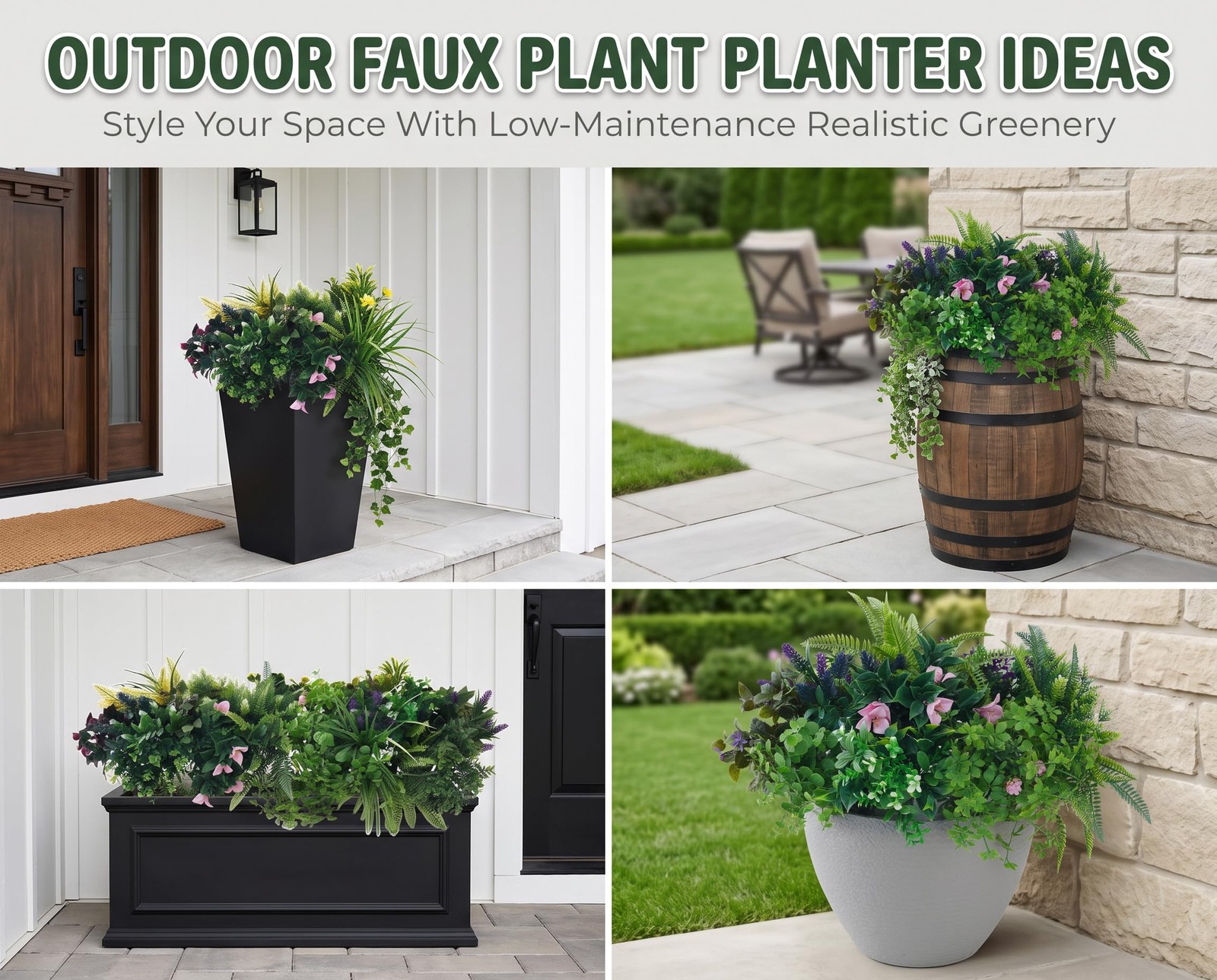 Laelfe UV Resistant Artificial Plants & Flowers, 13 Bundles Fade 5000H Tested