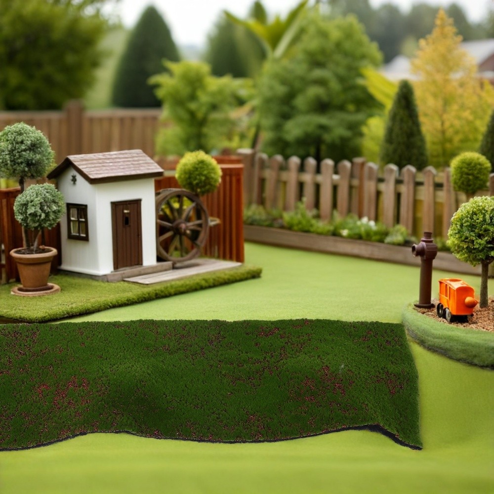 Realistic Olive Green Moss Mat for Indoor Plant Decor Faux Moss Rug for Home