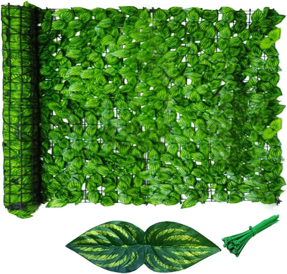 Elegant 9.6″x8″ Artificial Ivy Hedge – UV-Resistant Privacy Barrier for Gardens