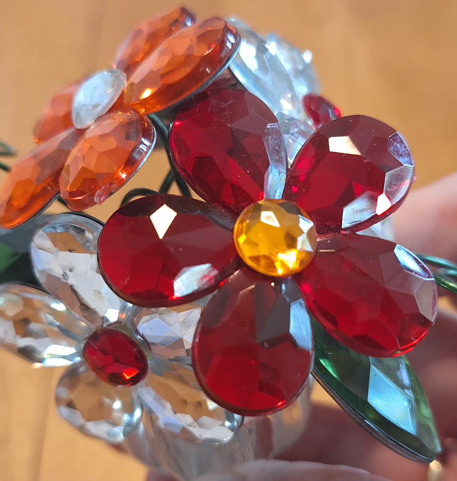 Ganz Crystal Expressions Jeweled Flower Pot Acrylic Figurine 2.5″H X 3.5″W