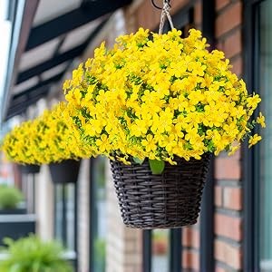 16 Pcs Artificial Flowers for Outdoors Decoration, Mixed | Fake silk flowers, UV