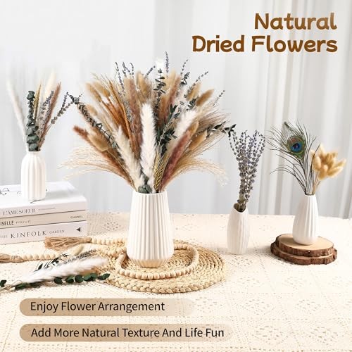 Bpole Dried Pampas Grass Bouquet – 92 Pcs 11-13 inch Pampas 92 Pcs Pampas Grass
