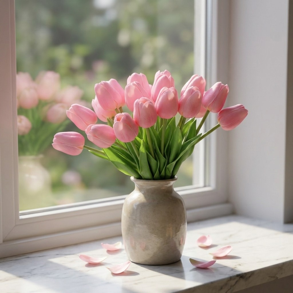 Artificial PU Real Touch Tulip Bouquets 10 Heads for Wedding Home Floral Decor