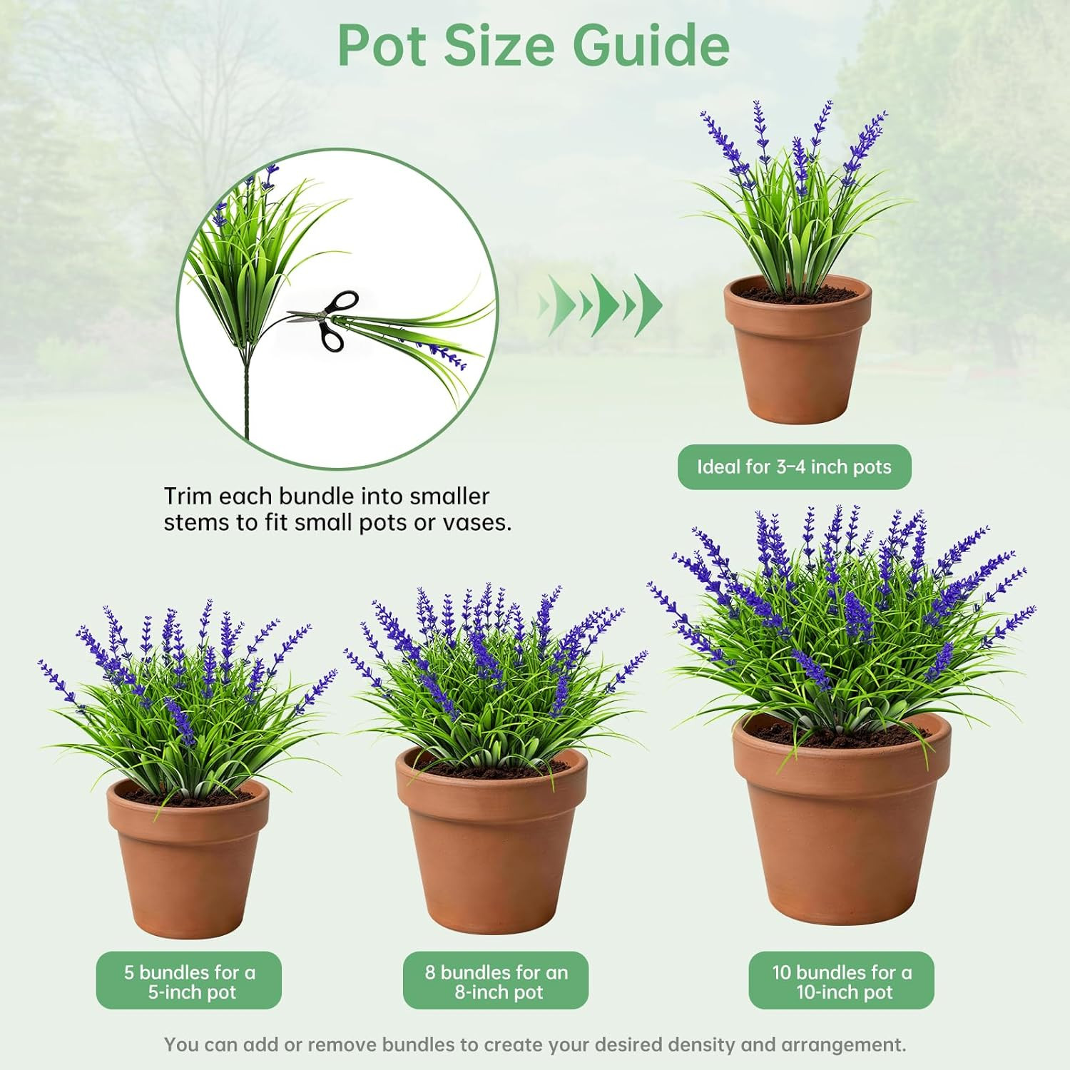 Gipsot 15 Bundles UV Resistant No-Fade Outdoor Artificial Plants & Flowers, Adju