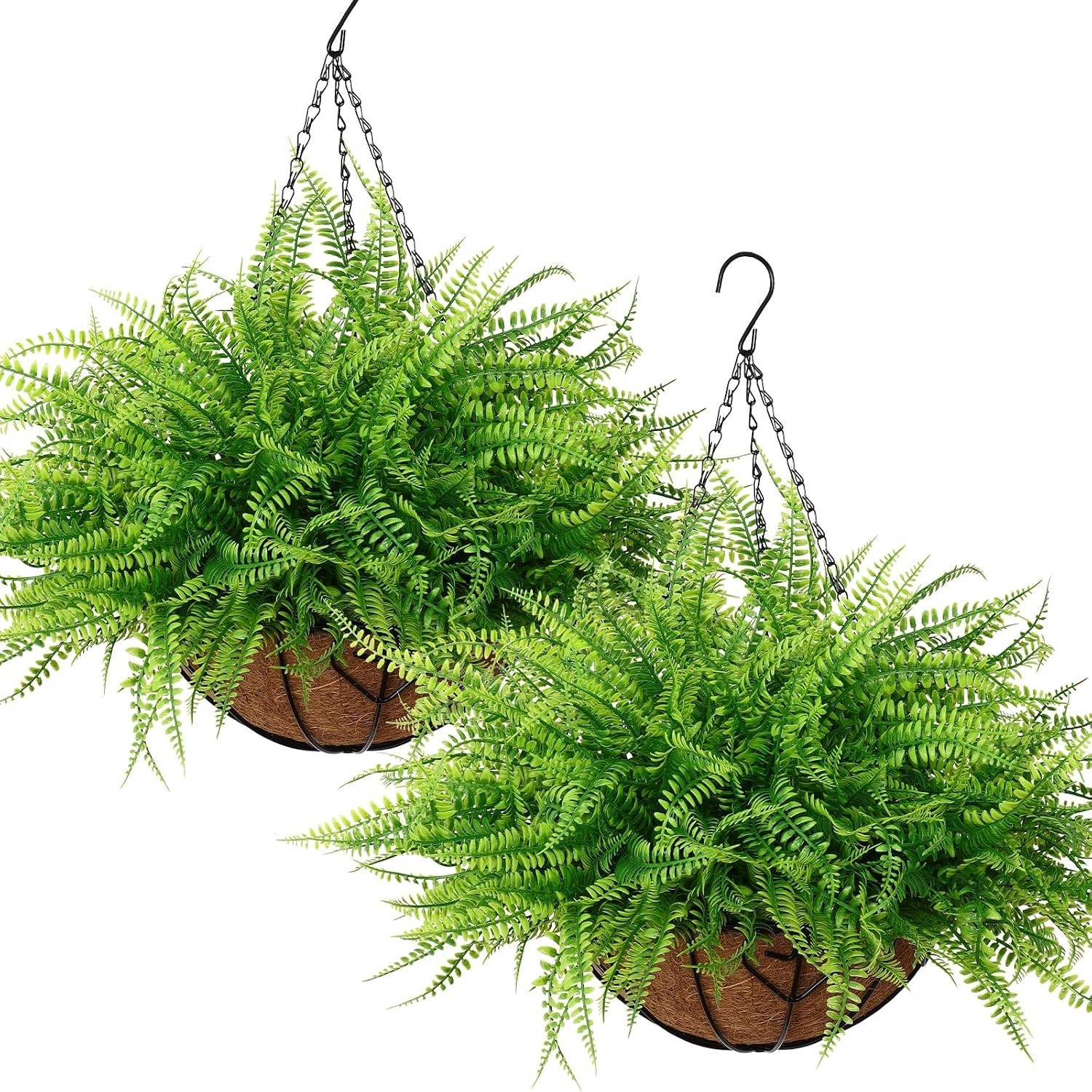 Low Maintenance Artificial Boston Fern Baskets – Elegant Indoor/Outdoor Greenery