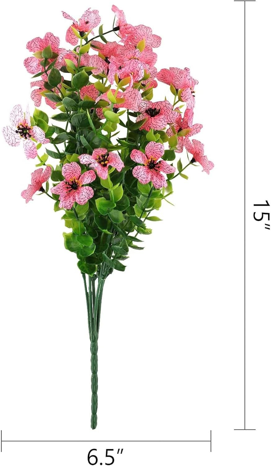 6Bundles Artificial Violet Eucalyptus UV Resistant Faux Flower Garden Home Decor