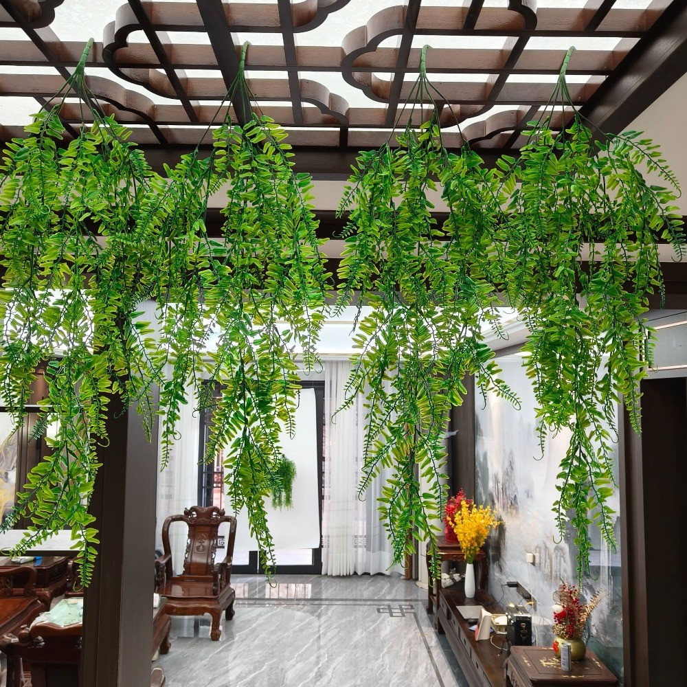 8Pcs Artificial Boston Fern Plant Fake Hanging Trailing Foliage Vine Home Decor