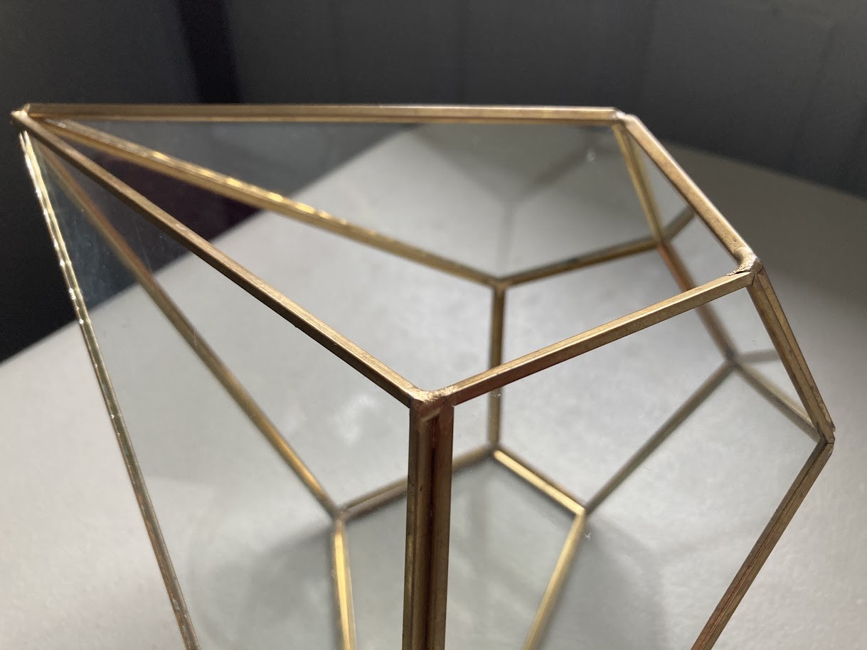 Vintage Clear Glass Geometric Teardrop Terrarium Air Plant Display Art Container