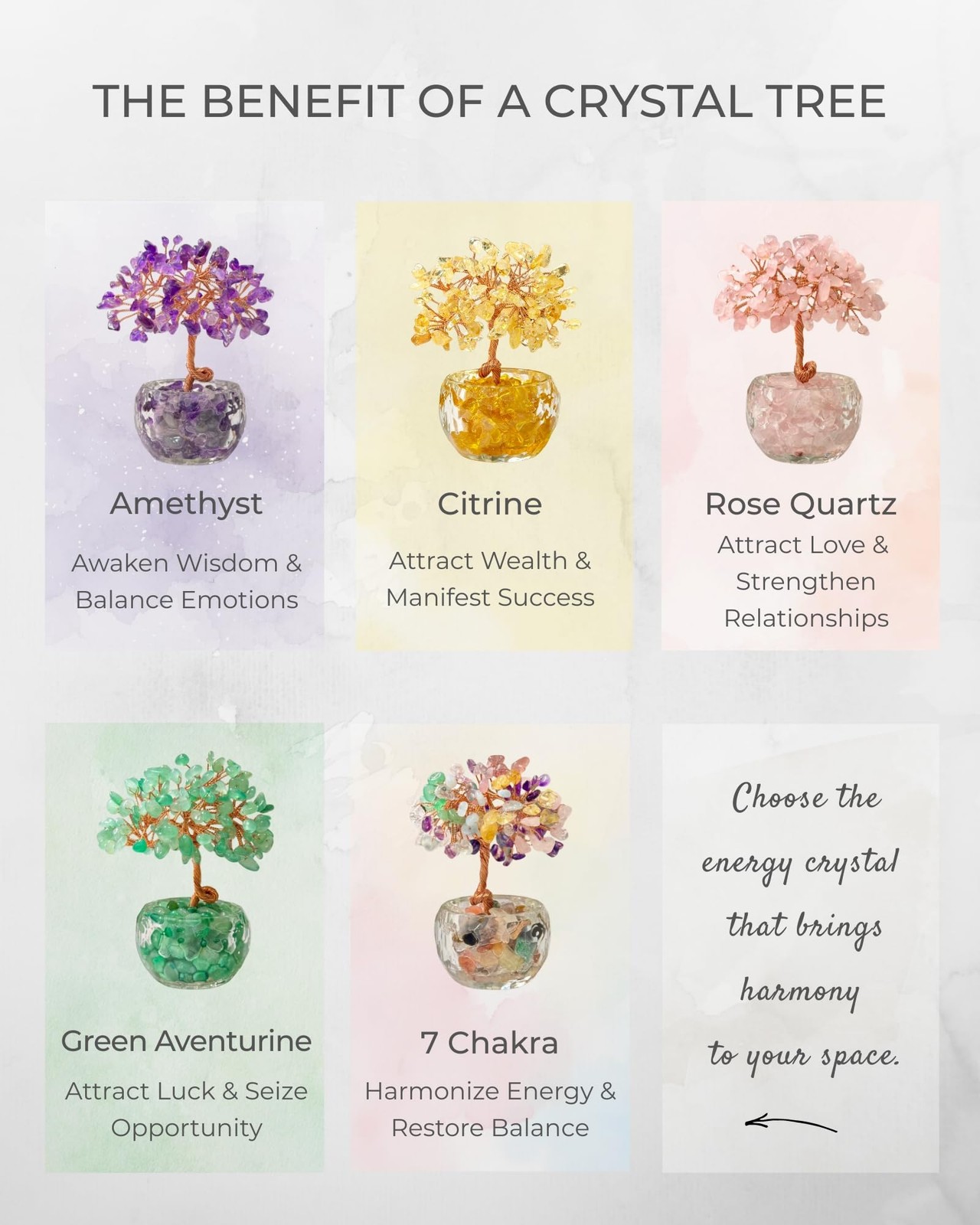Citrine Crystal Tree of Life – Natural Gemstone Feng Shui Bonsai – Healing Cr…