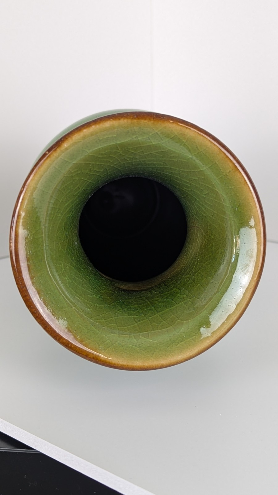Ceramic Vase Green Glaze Vase Only
