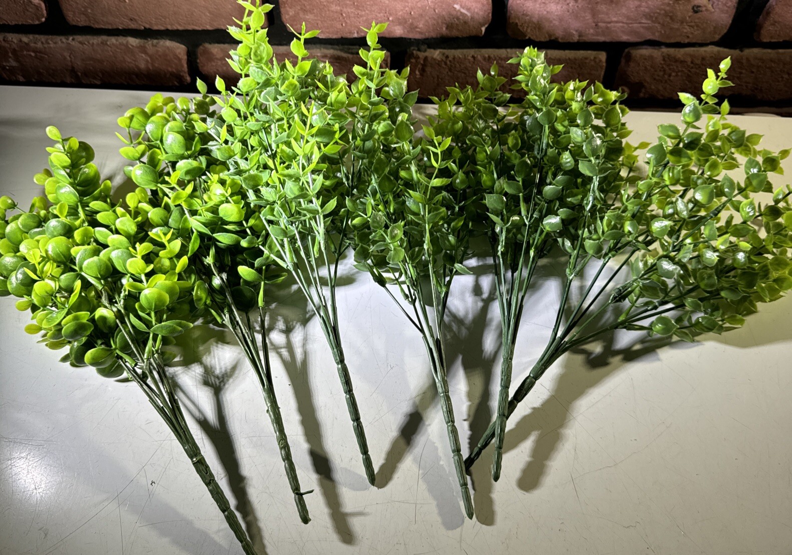 6pc Artificial Greenery Plants Plastic Boxwood Shrubs Stems For Home 2 Types
