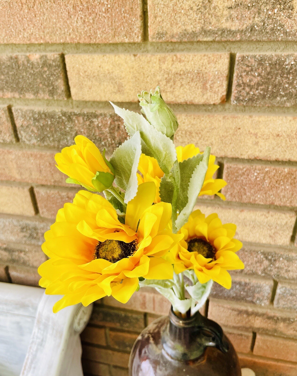 Sunflower Blooms Spray, 26” Country Farmhouse Floral Decor One Stem Included