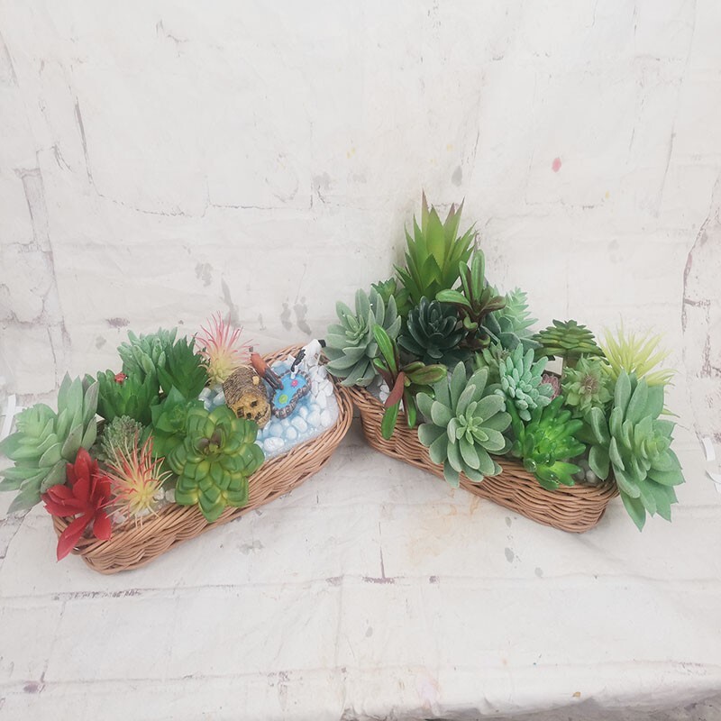 49 Pieces Artificial Succulent Potted In Box Indoor Outdoor Simulated Plants