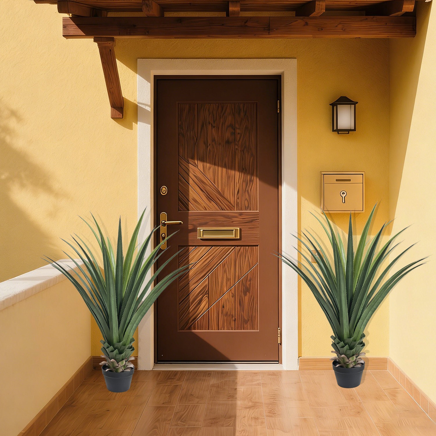 2 Pcs 120 cm Artificial Agave Plant Lifelike Potted Evergreen Greenery for house