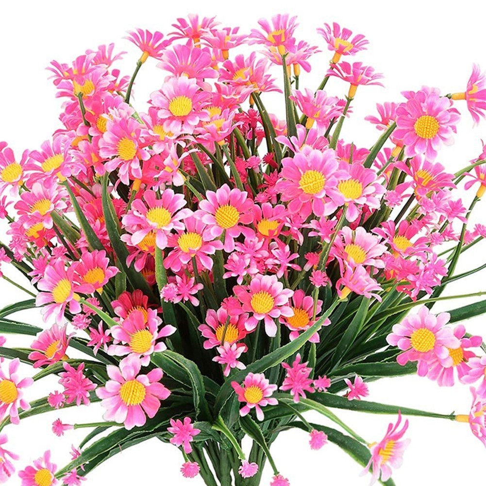 Artificial Flowers Daisies Plants Indoor Outdoor Fake Bouquet Garden Home Decor