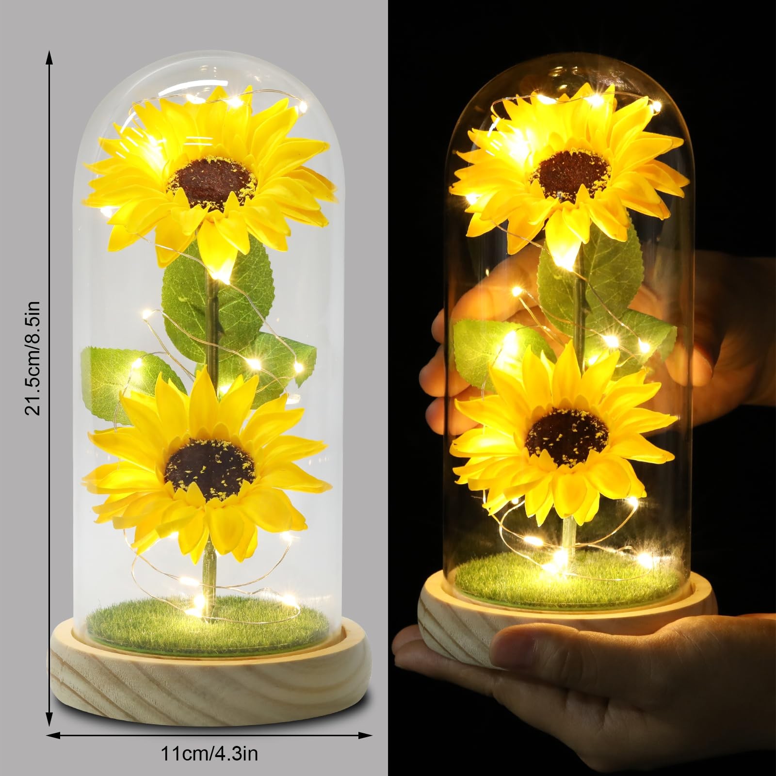 Valentines Day Gifts Sunflower Gifts for Women Mom Grandma, Enchanted LED Sun…