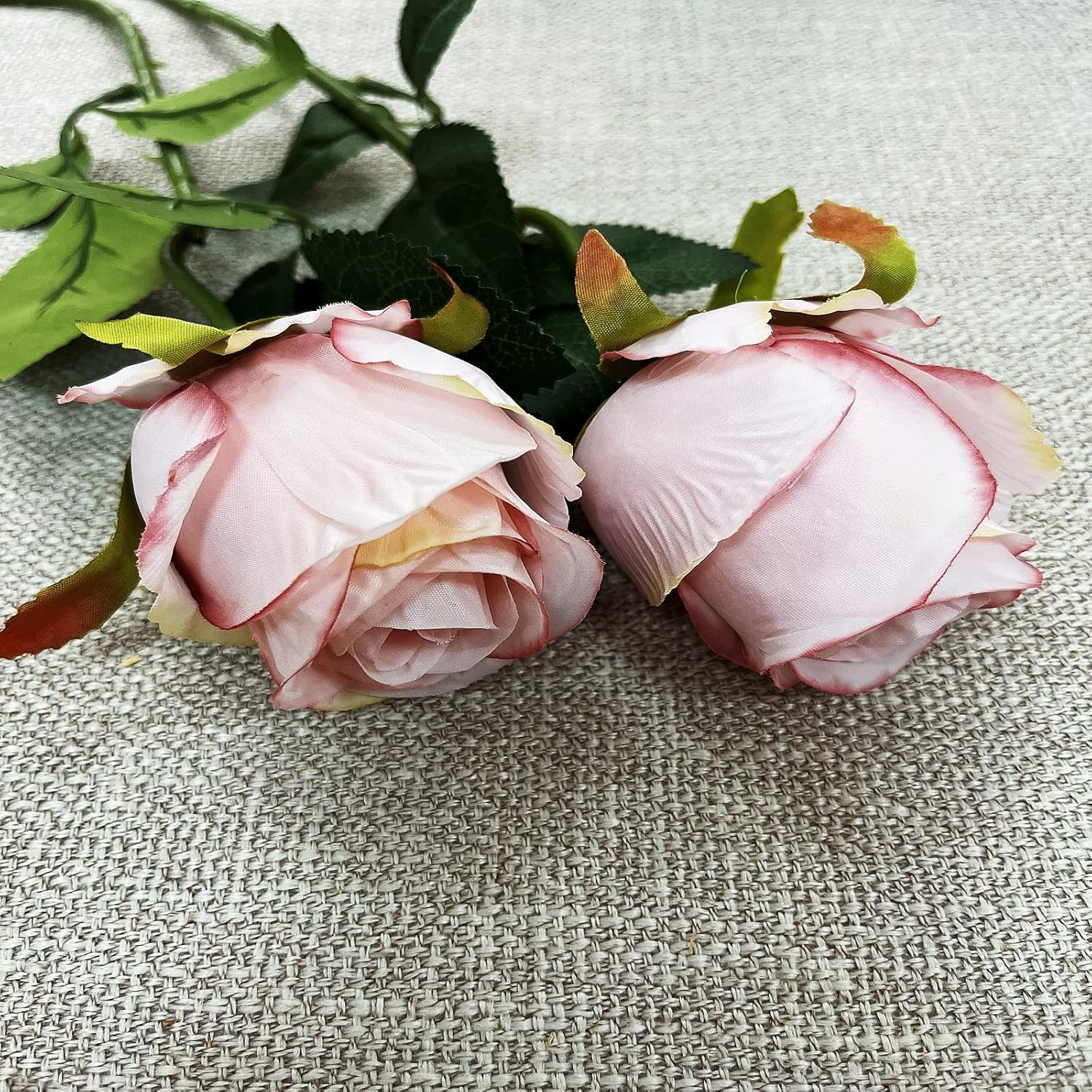 10pcs Artificial Rose Flowers Long Stem Fake Silk Roses for DIY Wedding Bouquet