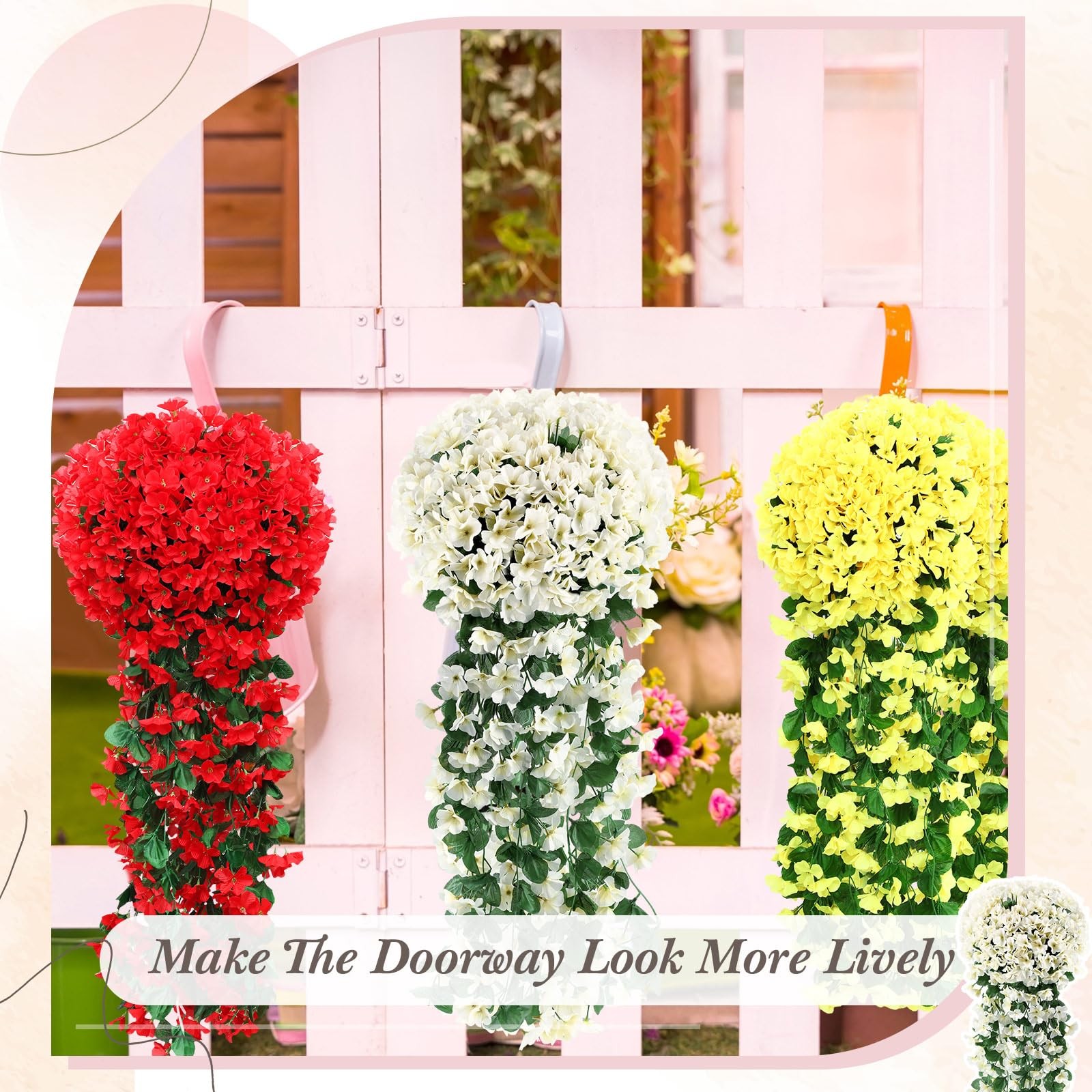 10 Pack 10 Pack Artificial Hanging Flowers Garland Arch Flowers for Wedding C…