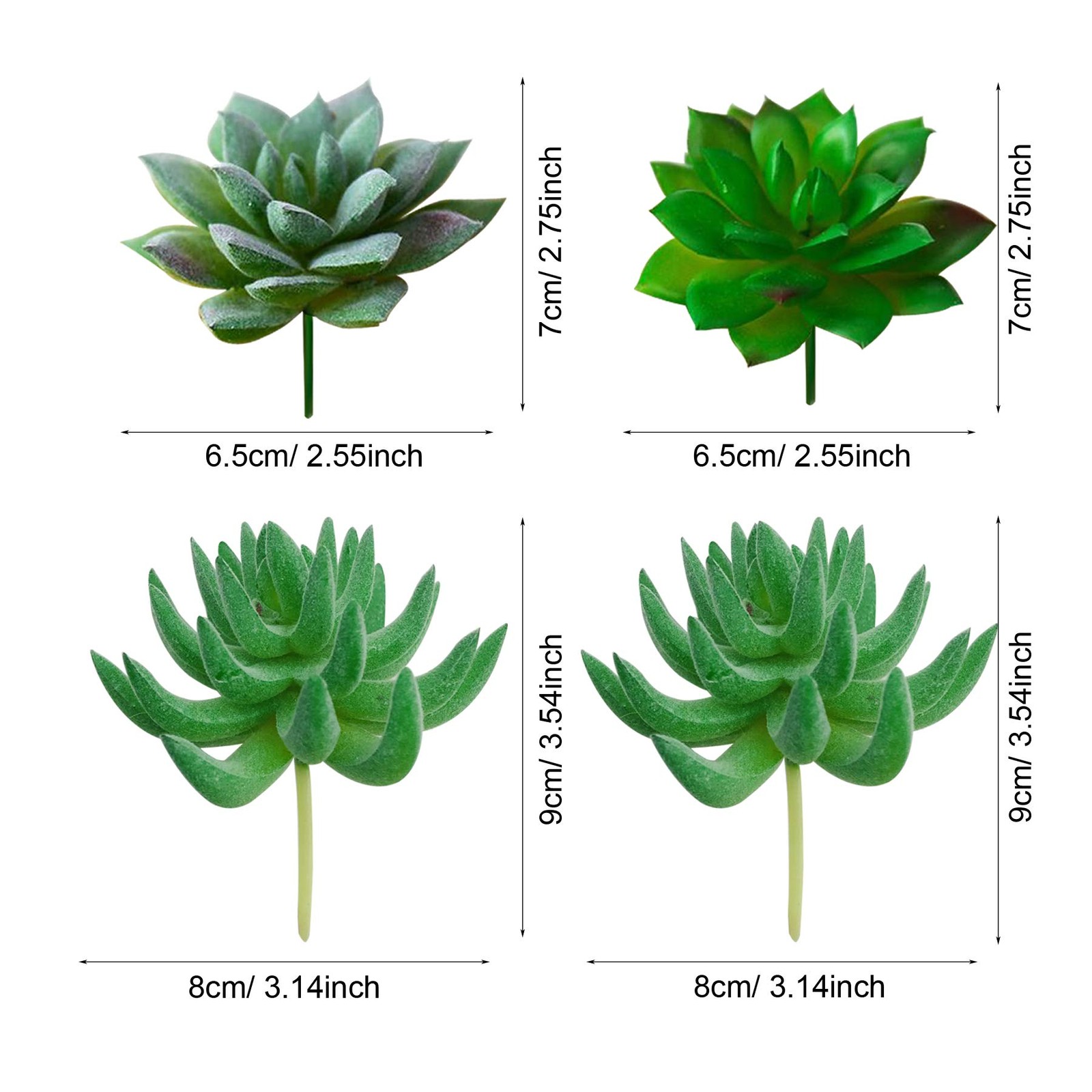 24 PCS Artificial Moss Rocks Decorative Fake Succulent Set Floral Decor
