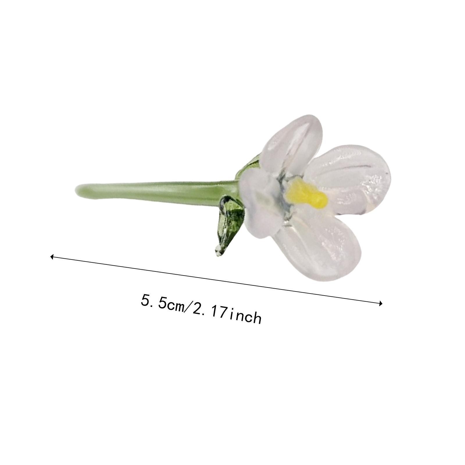 Miniature Hand-Blown Glass Flower Bouquet in Tiny Clear Vase