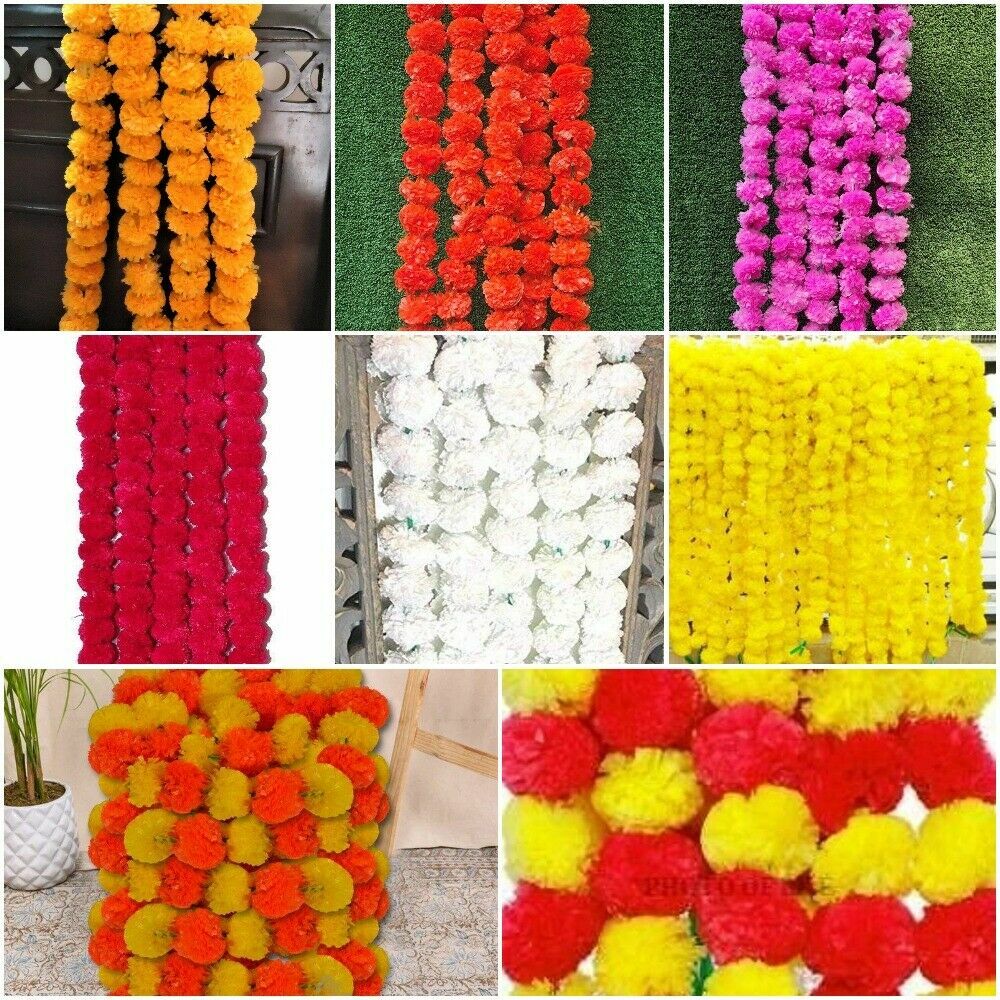 10 Pc Set Indian wedding mehndi party decorative floral plastic marigold garland