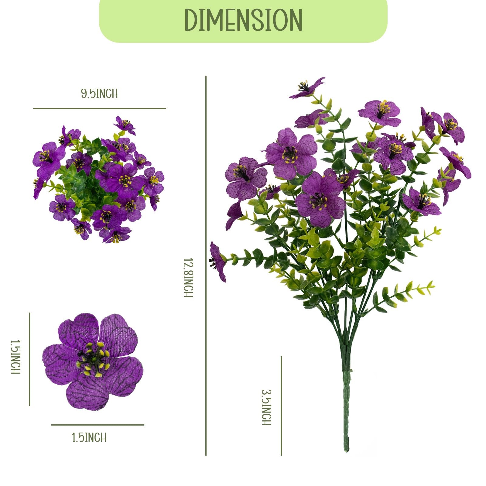 Artificial Flowers for Outdoors, 10 Bundles UV Resistant Artificial Outdoor F…