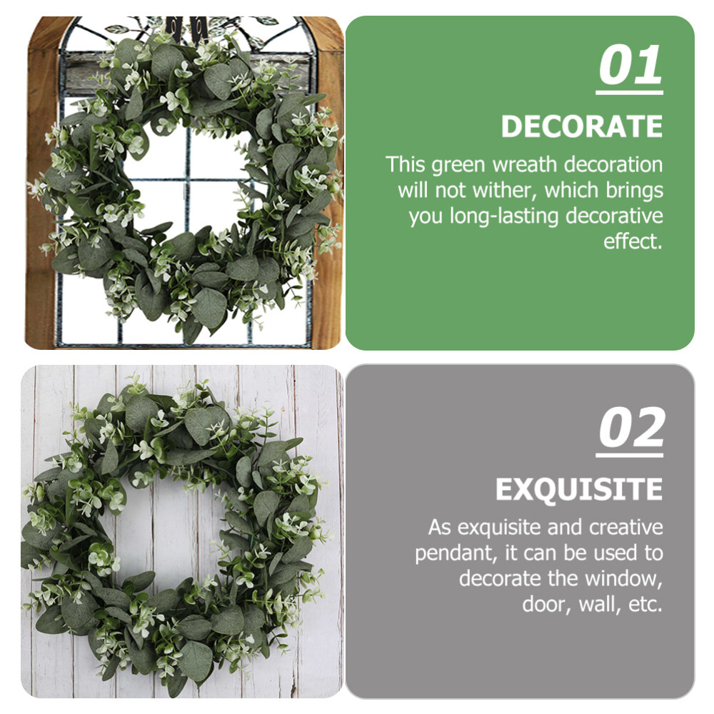 1PC Spring Wreaths for Front Door Outside Clearance Eucalyptus Wreath 17 Inch