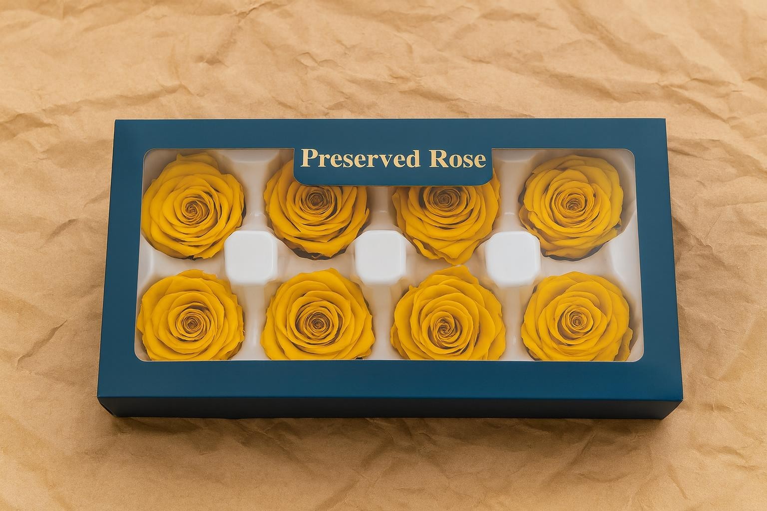 8 Preserved Yellow Roses Real Eternal Flowers DIY Crafts Wedding Gift Decor