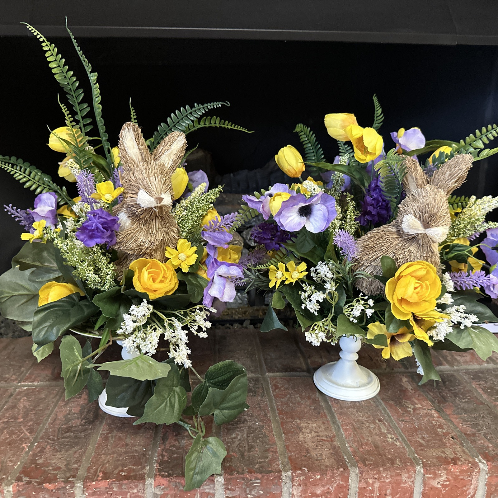 Pair Of Custom Designed Spring Centerpiece Or Table Florals