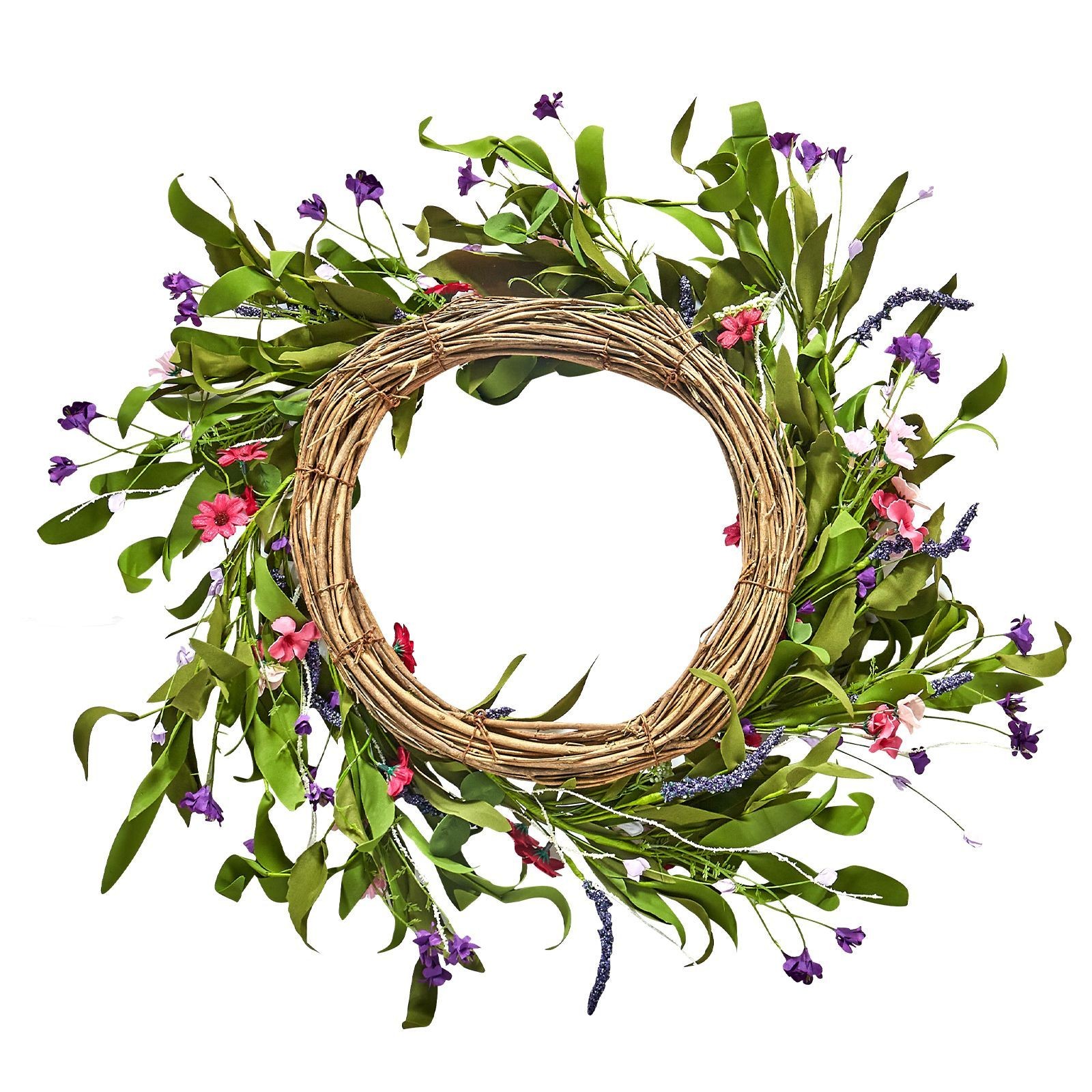 All Season Floral Wreath 22in Artificial Daisy Babysbreath for Home Wall Door