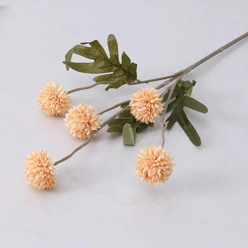 1PC Orange Artificial Chrysanthemum Flower Stem Mini Home Table Wedding Decor