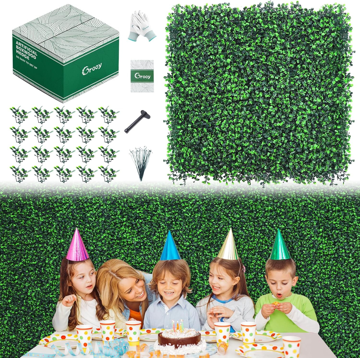 16PCS Artificial Boxwood Panels for Privacy Hedge & Greenery Decor