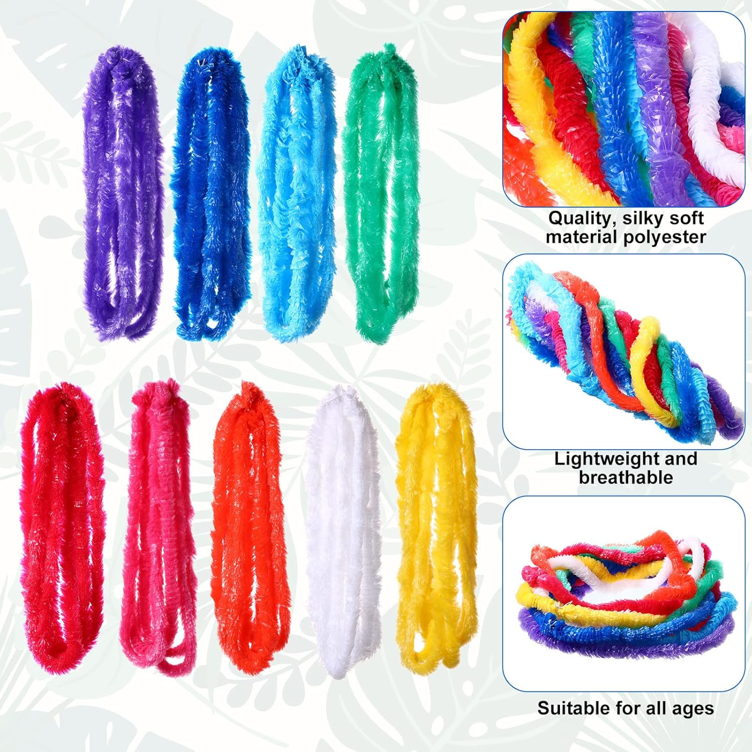 180 Pcs Plastic Lei Assortment Colorful Vibrant Flower Lei Necklaces Floral Hawa