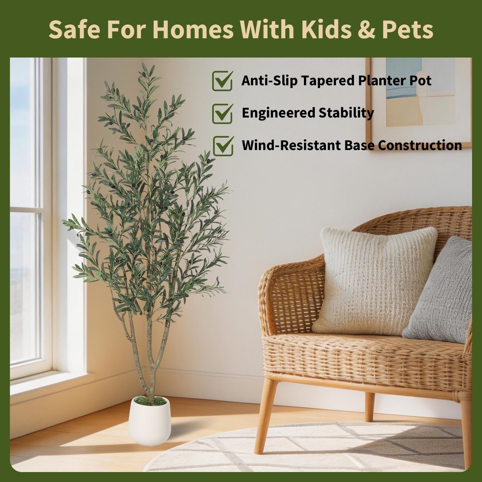 Olive Trees Artificial Indoor 6 ft Faux Olive Tree Artificial Plants Natural