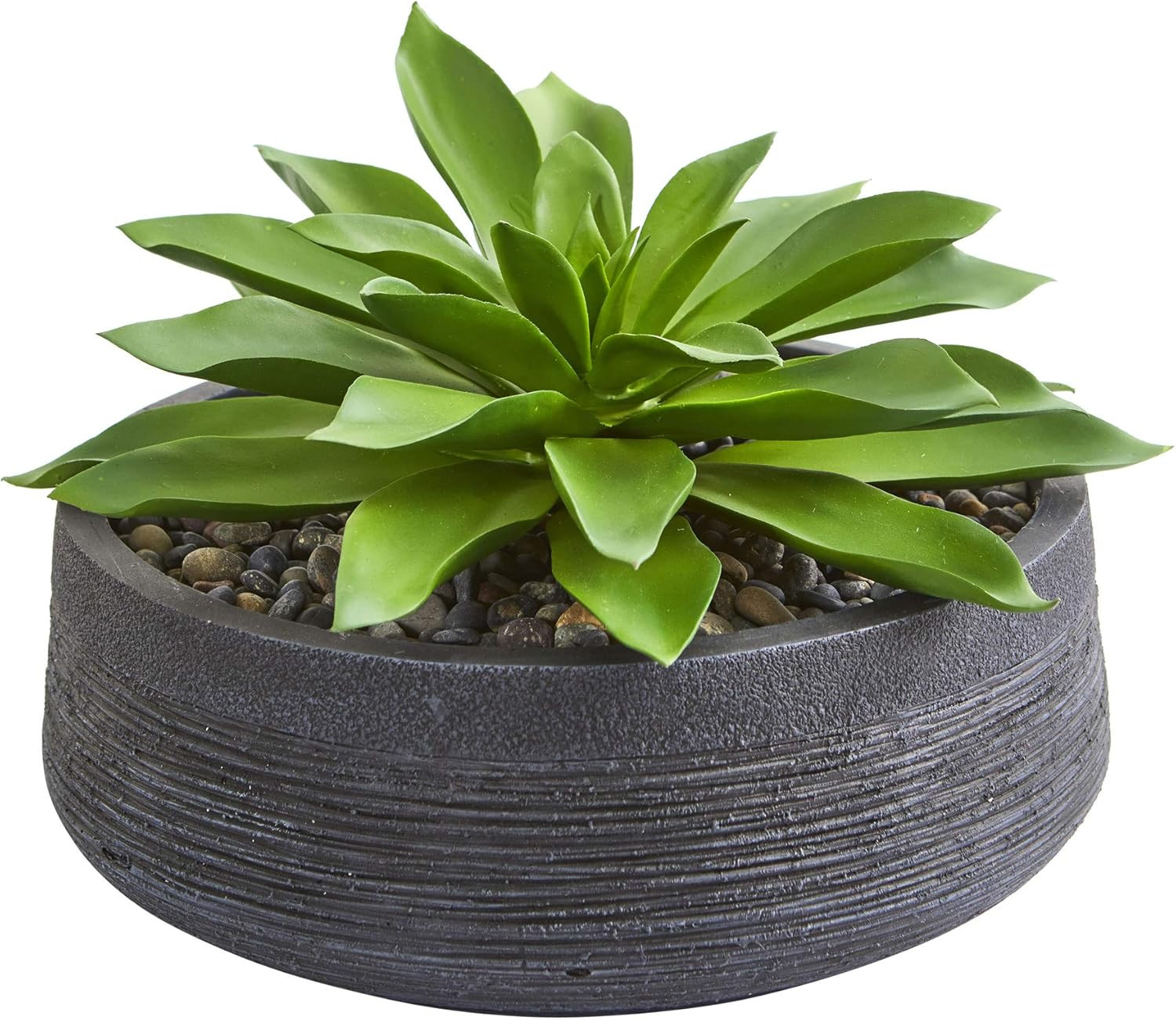 Large Artificial Succulent Plant in Decorative Bowl – Lush Green Decor