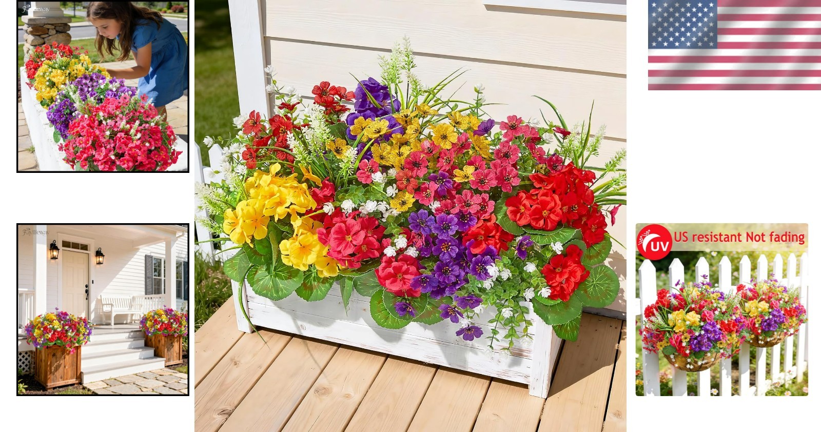 Stunning 16 Bundle Silk Flowers: Adjustable and Weatherproof for Outdoors