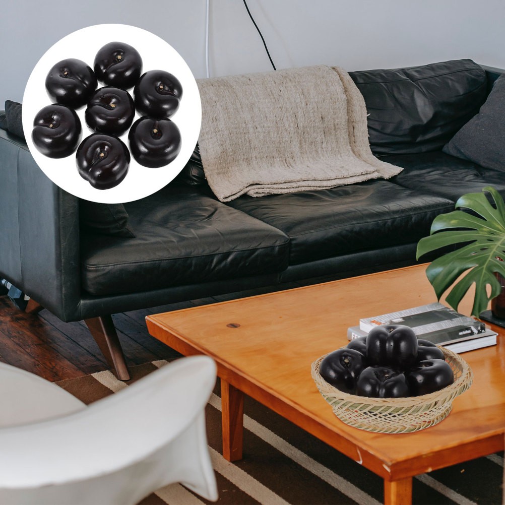 8pcs Fake Plum Photography Props Artificial Plum Lifelike Fruit Decorations