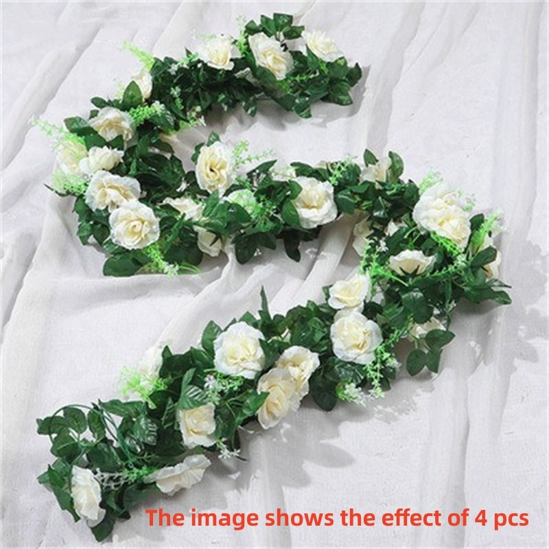 Artificial Rose Garland For Weddings Festivals Parties Home Decorations 2.2m