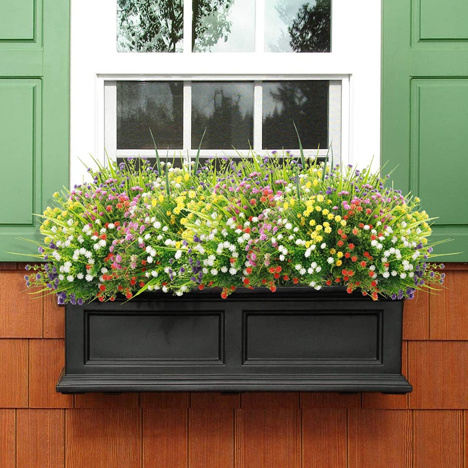 Outdoor Indoor Artificial Flowers Baby’s Breath UV Resistant Greenery Pack of 6